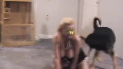 Dog sex: sucking dogs cock porn