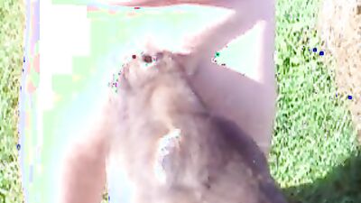 Dog licking girl: teen girl dog video