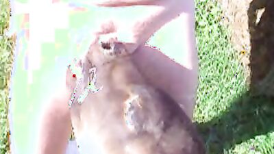 Dog licking girl: teen girl dog video