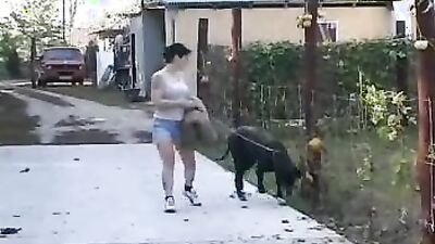 Bestiality sex: dog lick pussy girl