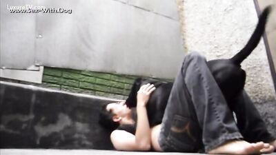 Dog fucks guy