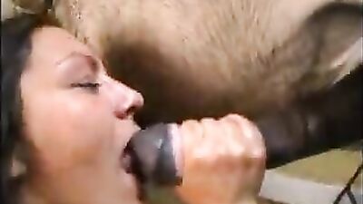 Girl Shocks World With Unbelievable Horse Throat-Fucking and Cum-Drinking Act