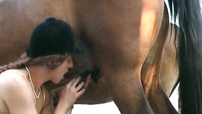Lustful Girl Gives Wild Blowjob To Wild Horse - Get Ready for An Unforgettable Ride
