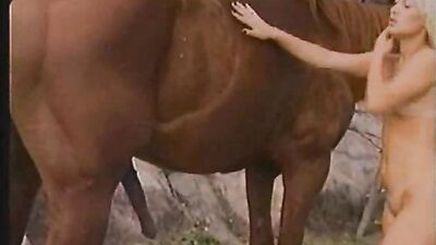 Blonde Girl Enjoys Wild Ride with Horse Porn