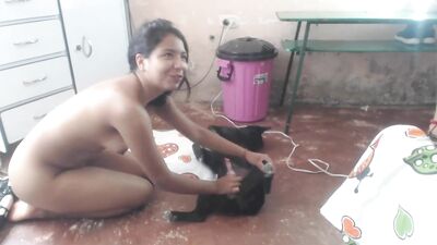 Girl and dog