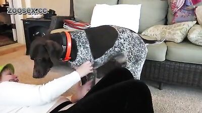 Mature with dog