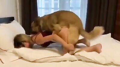Beautiful Woman Fucks A Dog Then Gives Him A Blow Job