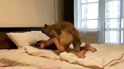 Beautiful Woman Fucks A Dog Then Gives Him A Blow Job
