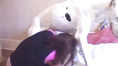Woman Gives Dog Blow Job And Fucks Him