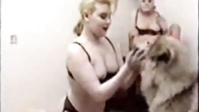 Twins fuck dog
