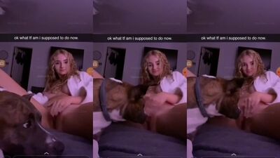Teen get sniffed by dog