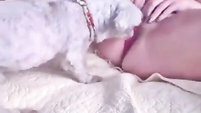 Panties to the side dog lick 2