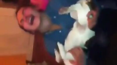 Girl drunk suck accident dog