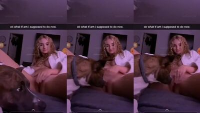 Dog snipp beautiful girl pussy