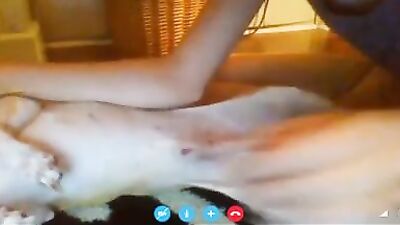 Cute girl suck dog cock on skype