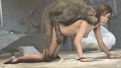 Teen Girl Devours Dogs Cock in Slick Shower Surprise!