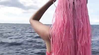 red-haired bitch is filled with a dog