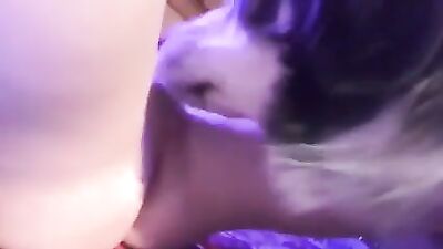 Sneaky Dog Licks Teens Tight Pussy & Swallows Cum