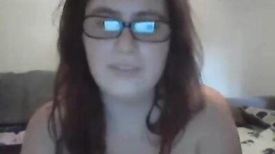 Chubby girl with dog - webcam