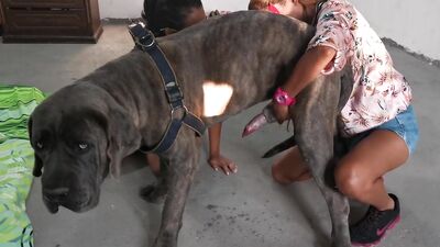 Cute Latinas with their dogs