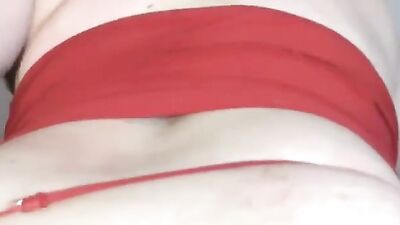 The girl with red thong