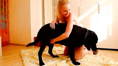 Bred Beauty Swallows Dogs Cum Load