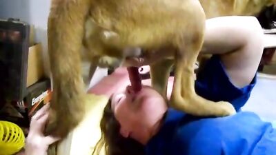 Horny chubby woman sucking deep dog - Animal xxx videos