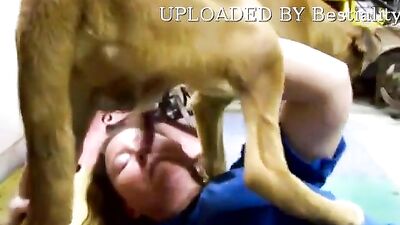 Horny chubby woman sucking deep dog - Animal xxx videos