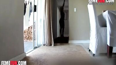 Tall skinny slut has amazing sex with her white dog