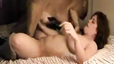 Busty wife enjoy sex with dog