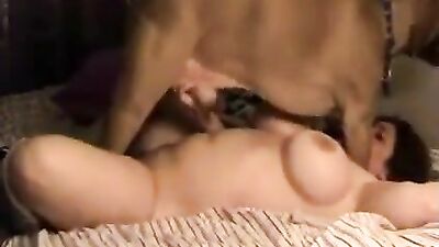 Busty wife enjoy sex with dog