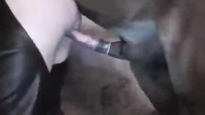 Milk-Filled Condom Tease Ends in Messy Doggy Blowbang Cum Show