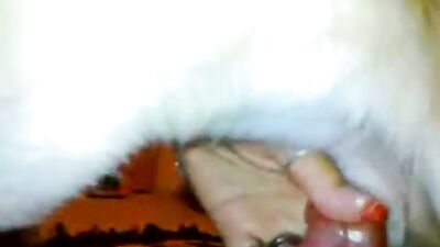 Jerk off hot girl feeds pup sticky cum facial
