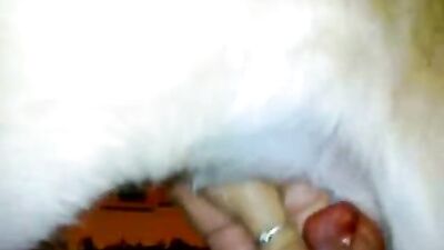 Jerk off hot girl feeds pup sticky cum facial