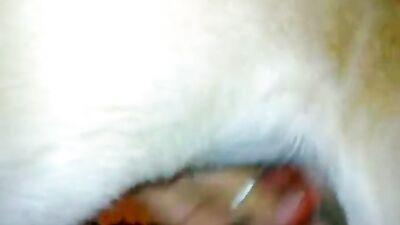 Jerk off hot girl feeds pup sticky cum facial