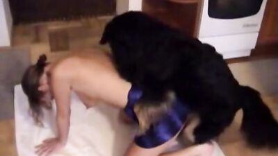 Beautiful hot woman had sex with dog