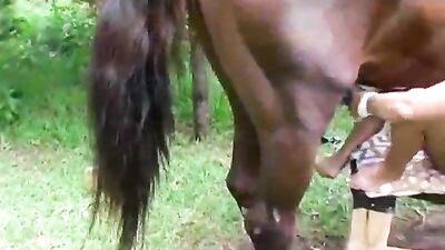 Sensual Brazilian Lesbians Ride Massive Horse Cock