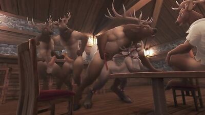 Reindeer Gangbang Frenzy - Sluts Get Railed by Horny Deer