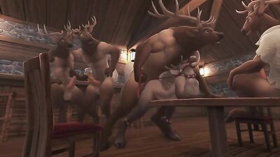 Reindeer Gangbang Frenzy - Sluts Get Railed by Horny Deer