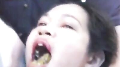 Thai Girl Riming a Dog
