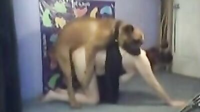Hot Granny Takes Her Dogs Cock In Her Mouth
