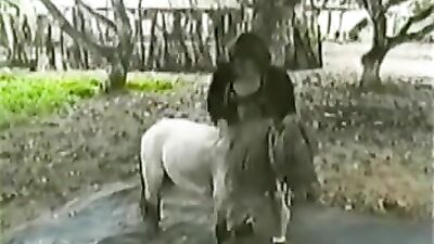 pony cums in womans mouth