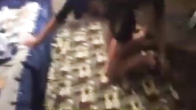 Girl filled to the brim with dog cum after thorough knotting