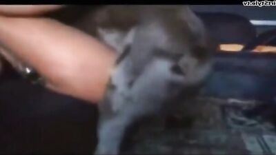 Noisy girl gets drilled and filled by large dog