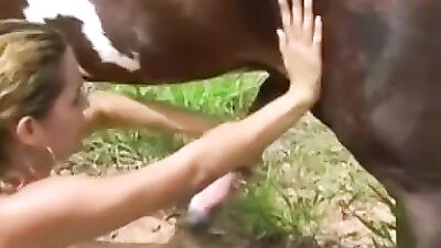 Blond with horse