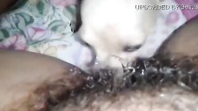 Puppy Licks Russian Zookeepers Shaggy Pussy
