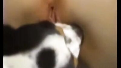 Hot Girl Licked by Dog