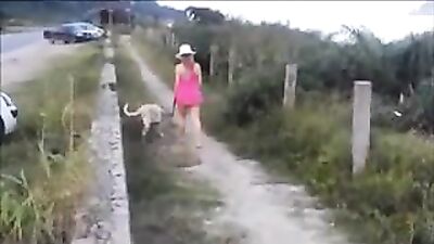 hot russian couple and the dog