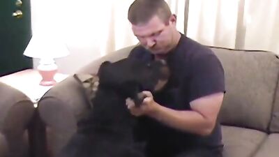 blonde enjoying dog cock