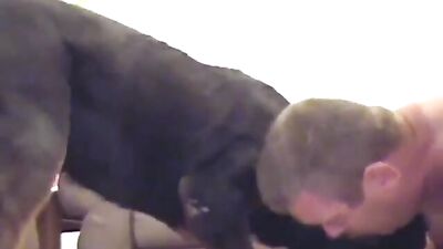 blonde enjoying dog cock